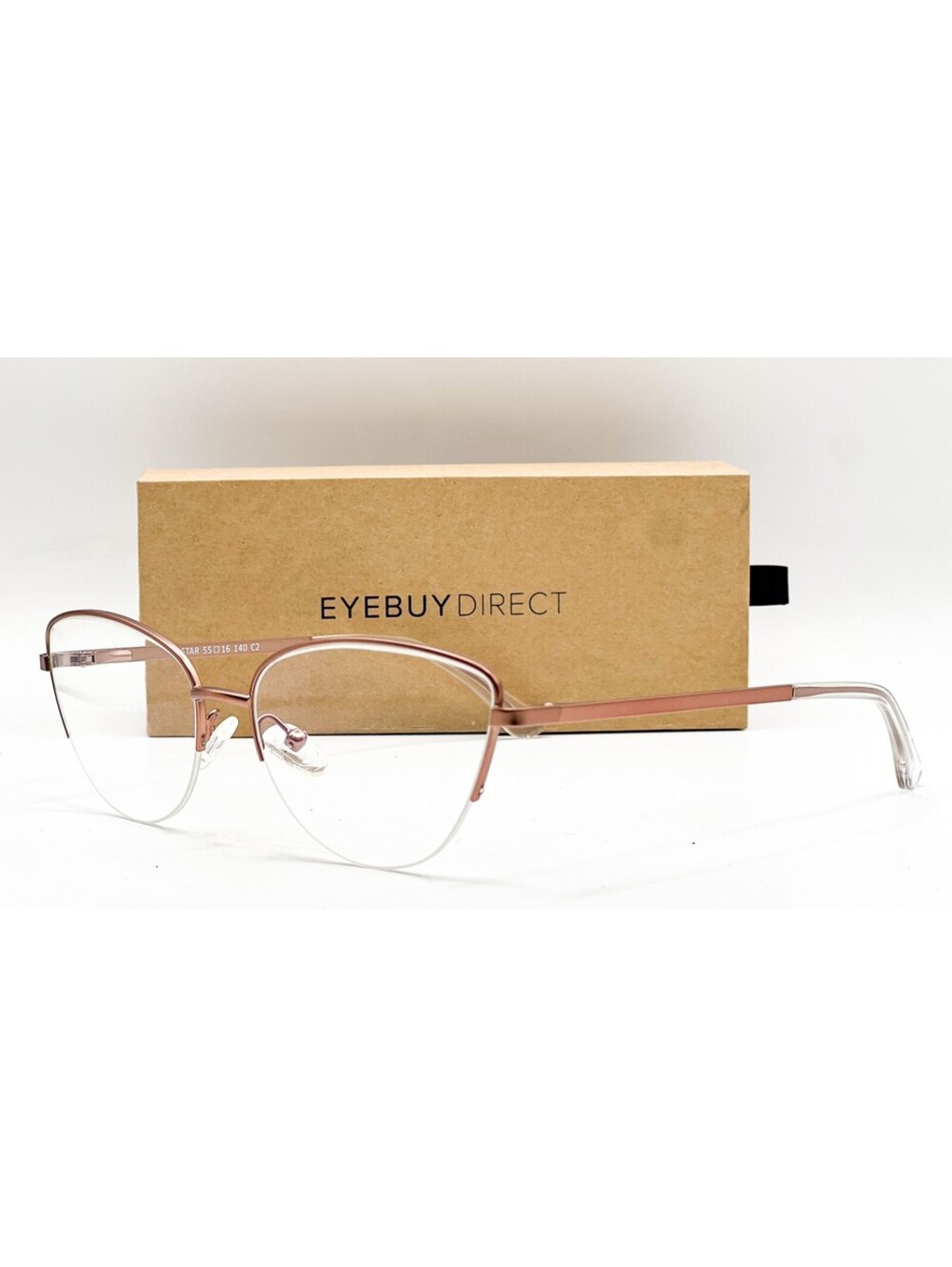 Eyebuydirect Star C02 Brown Authentic Eyeglasses W Case 55-16-140